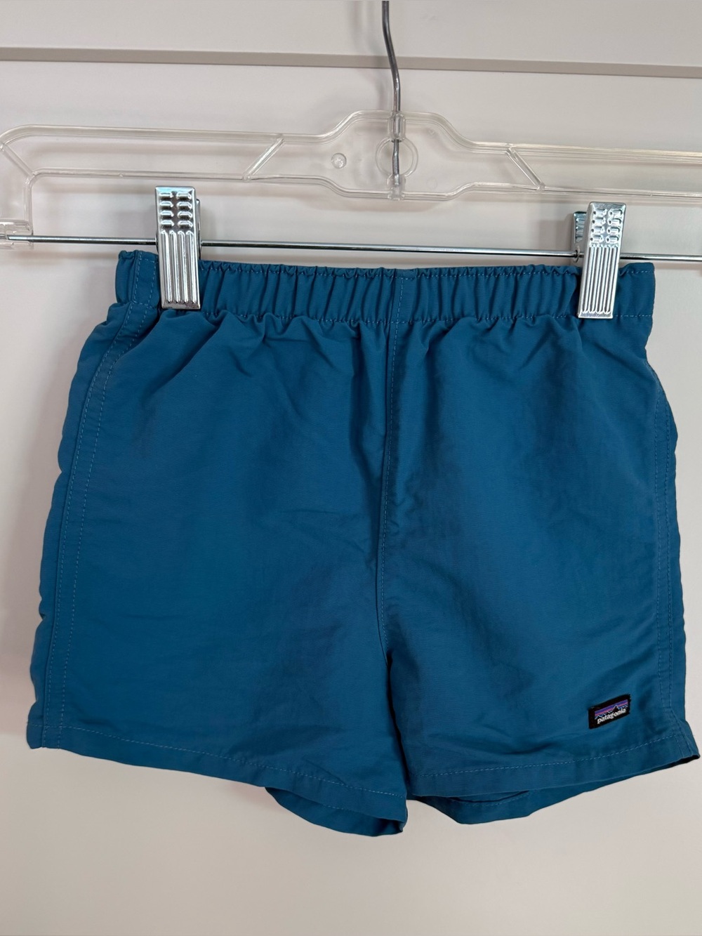 4T Patagonia Baby Baggies Boys Teal Blue Nylon Shorts
